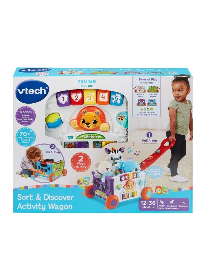 Vtech - Sort & Discover Activity Wagon - Multicolour | Load up and get ready to roll with four sides of play including an activity panel | Suitable ages 12m + up - Image 5